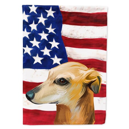 Carolines Treasures Galgo Espanol Dog American Canvas House Flag - 28 x 0.01 x 40 in. CK6530CHF